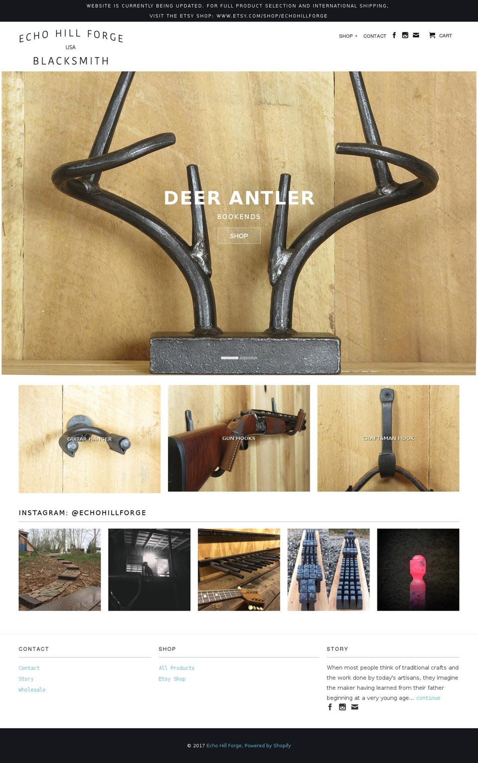 echohillforge.com shopify website screenshot