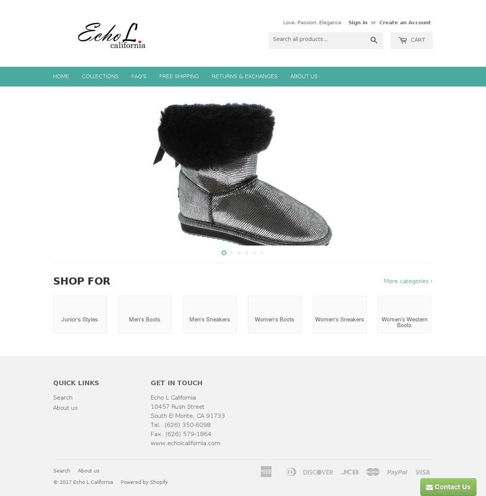 echolcalifornia.com shopify website screenshot