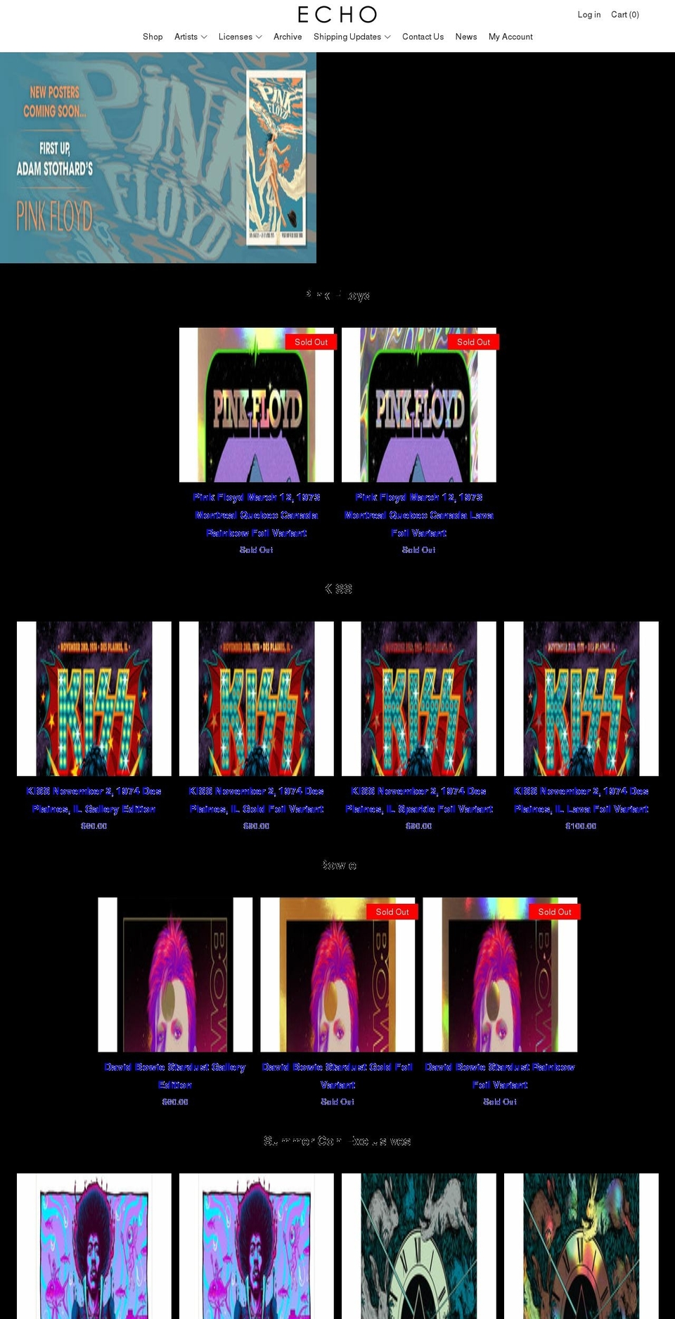 echoprintgallery.com shopify website screenshot