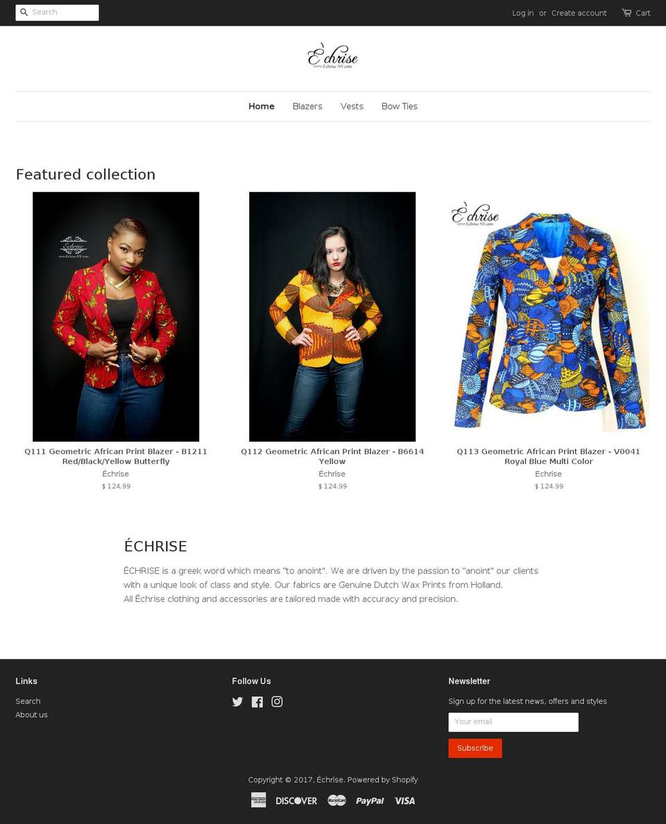 echrise-ny.com shopify website screenshot