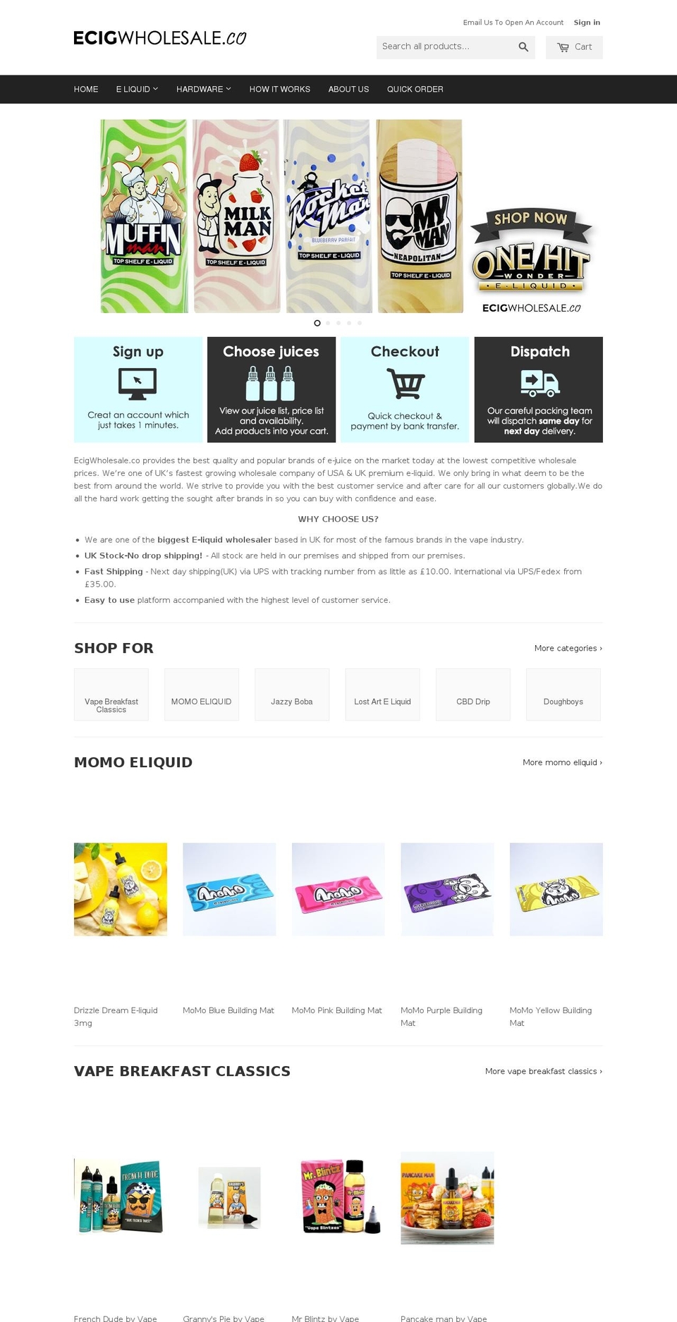 ecigwholesale.co shopify website screenshot