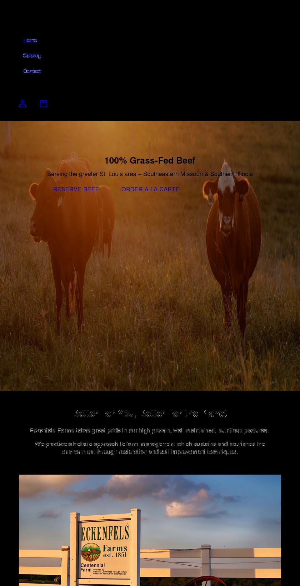 eckenfelsfarms.com shopify website screenshot
