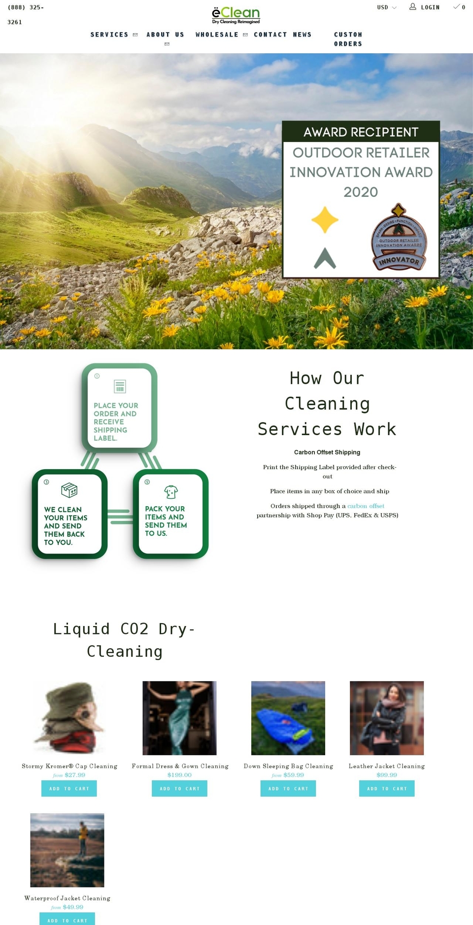 eclean.green shopify website screenshot