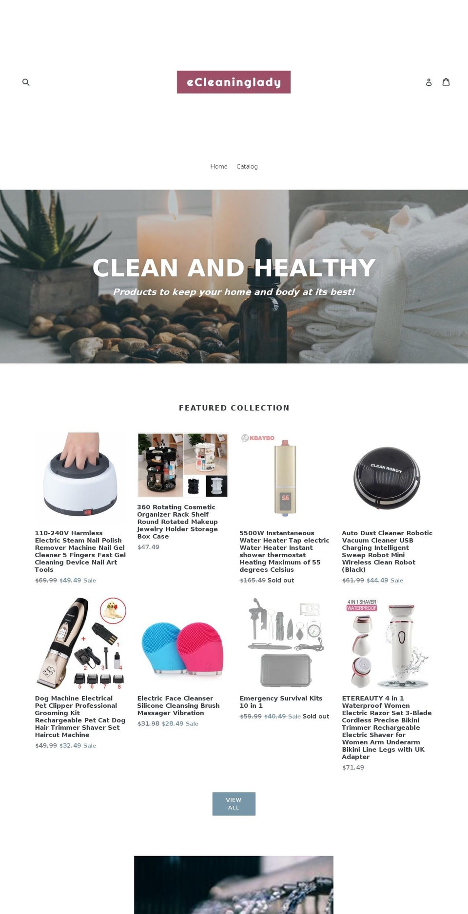 ecleaninglady.com — Shopify storefront screenshot