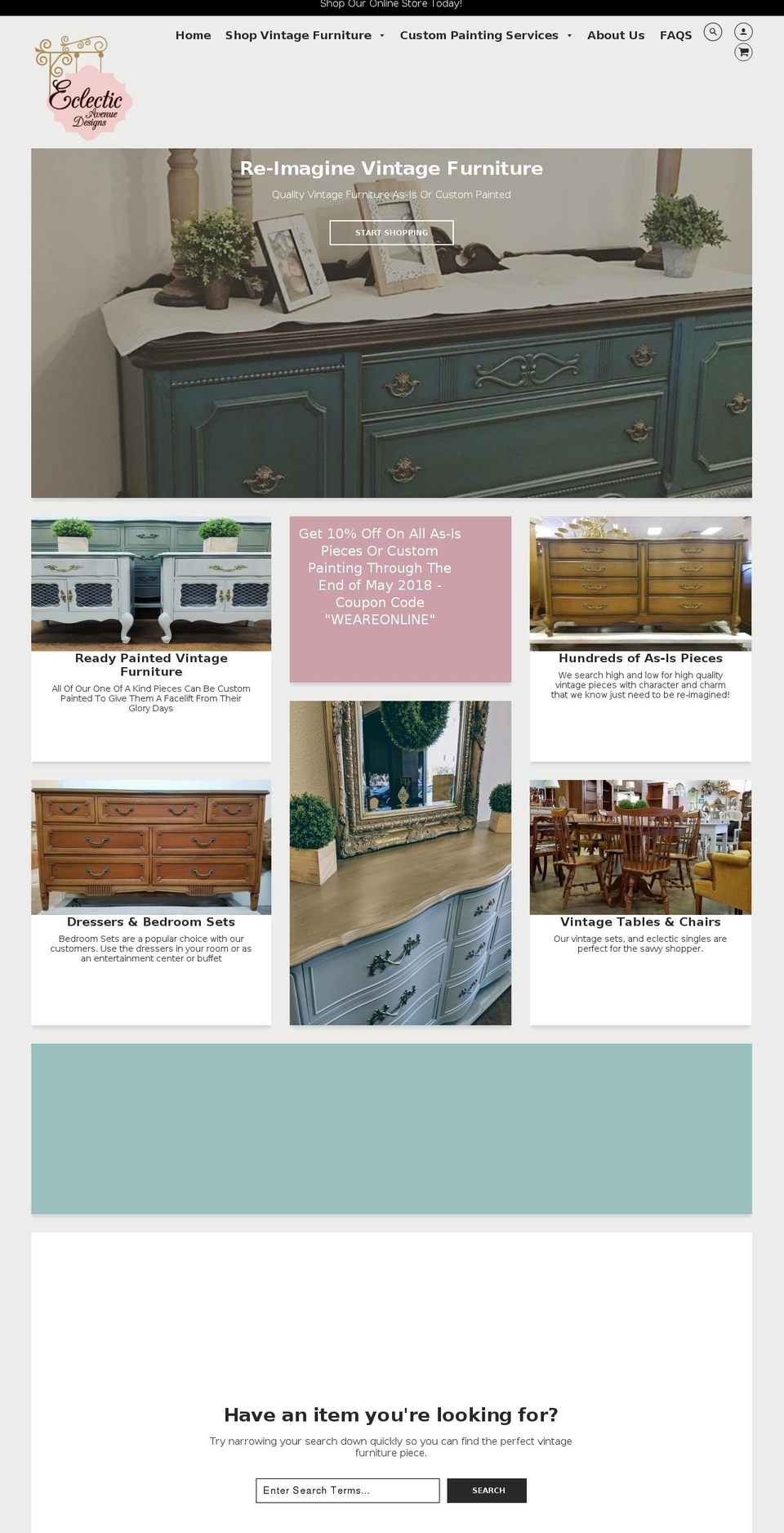 eclecticavenuedesigns.com — Shopify storefront screenshot