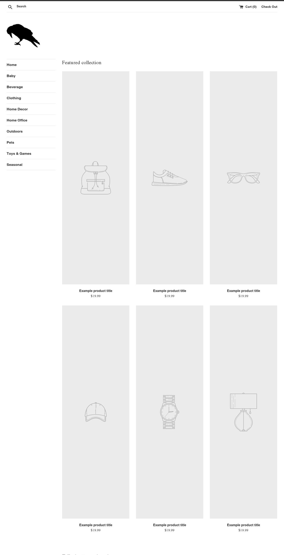 eclecticblackbird.com — Shopify storefront screenshot