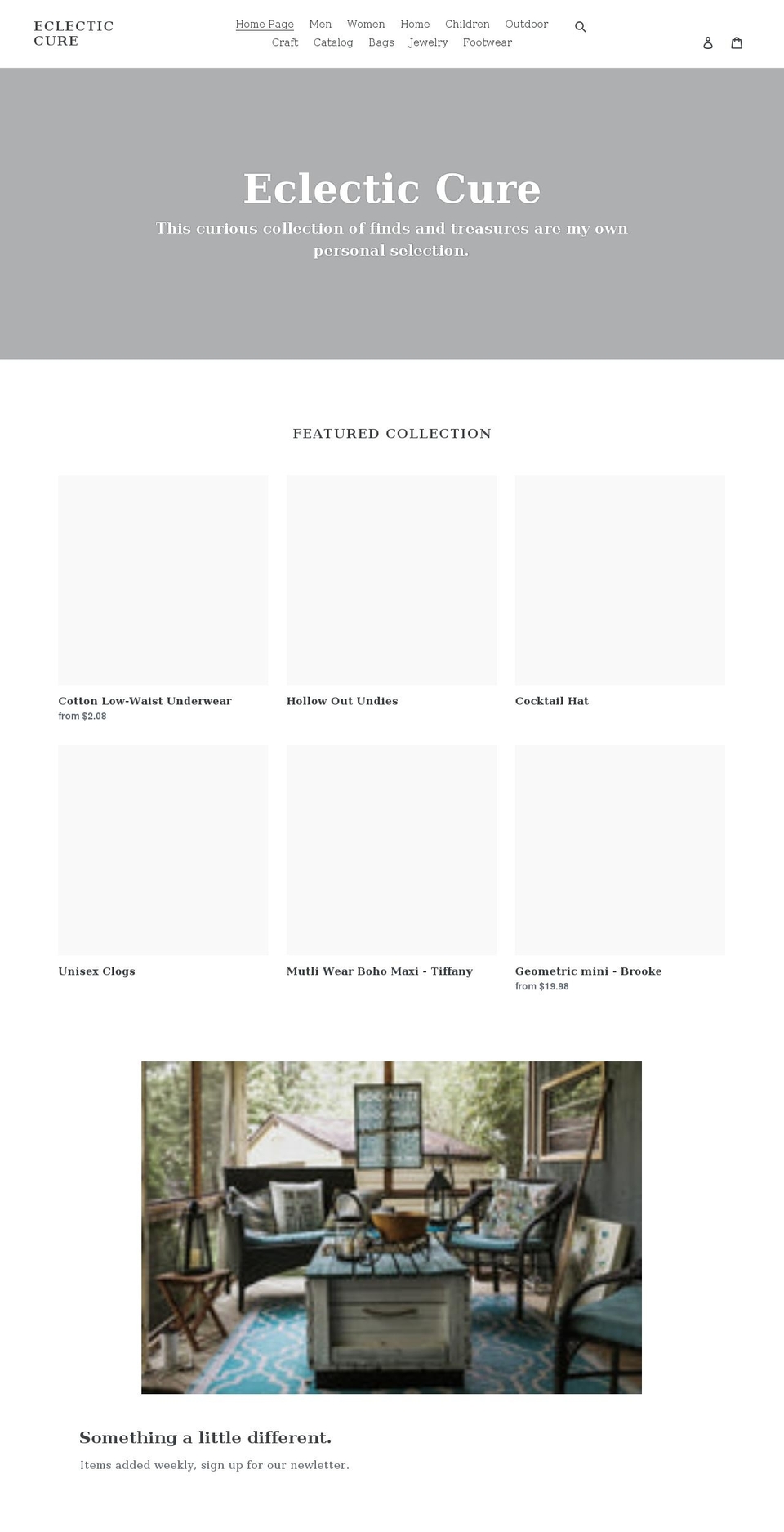 eclecticcure.com shopify website screenshot