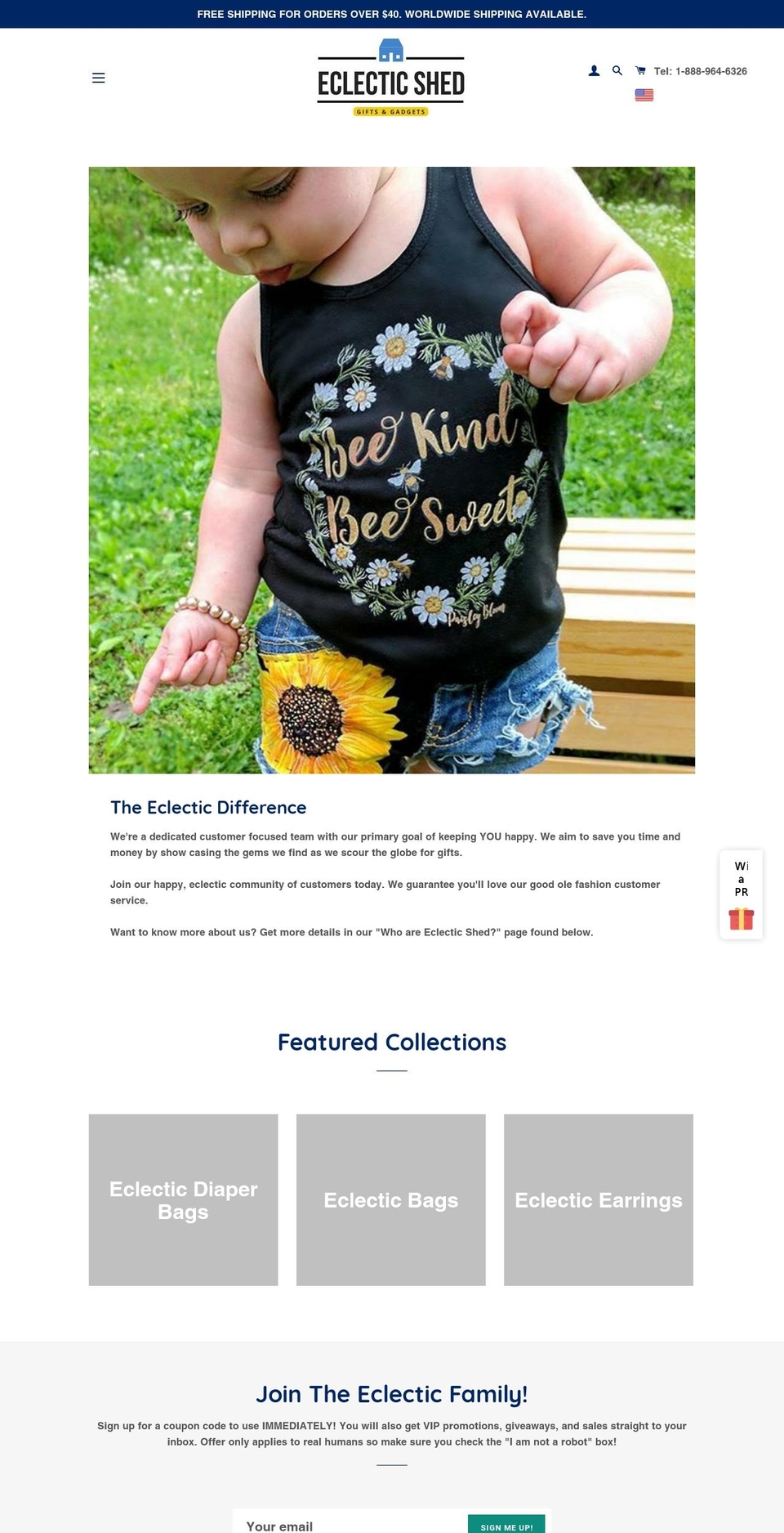 eclecticshed.com — Shopify storefront screenshot