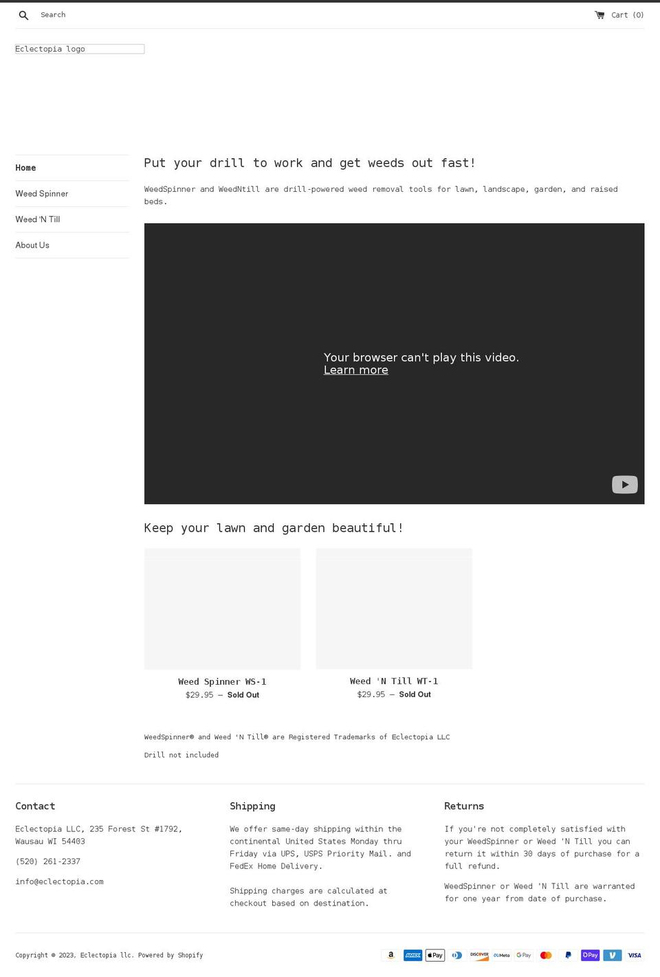 eclectopia.com shopify website screenshot
