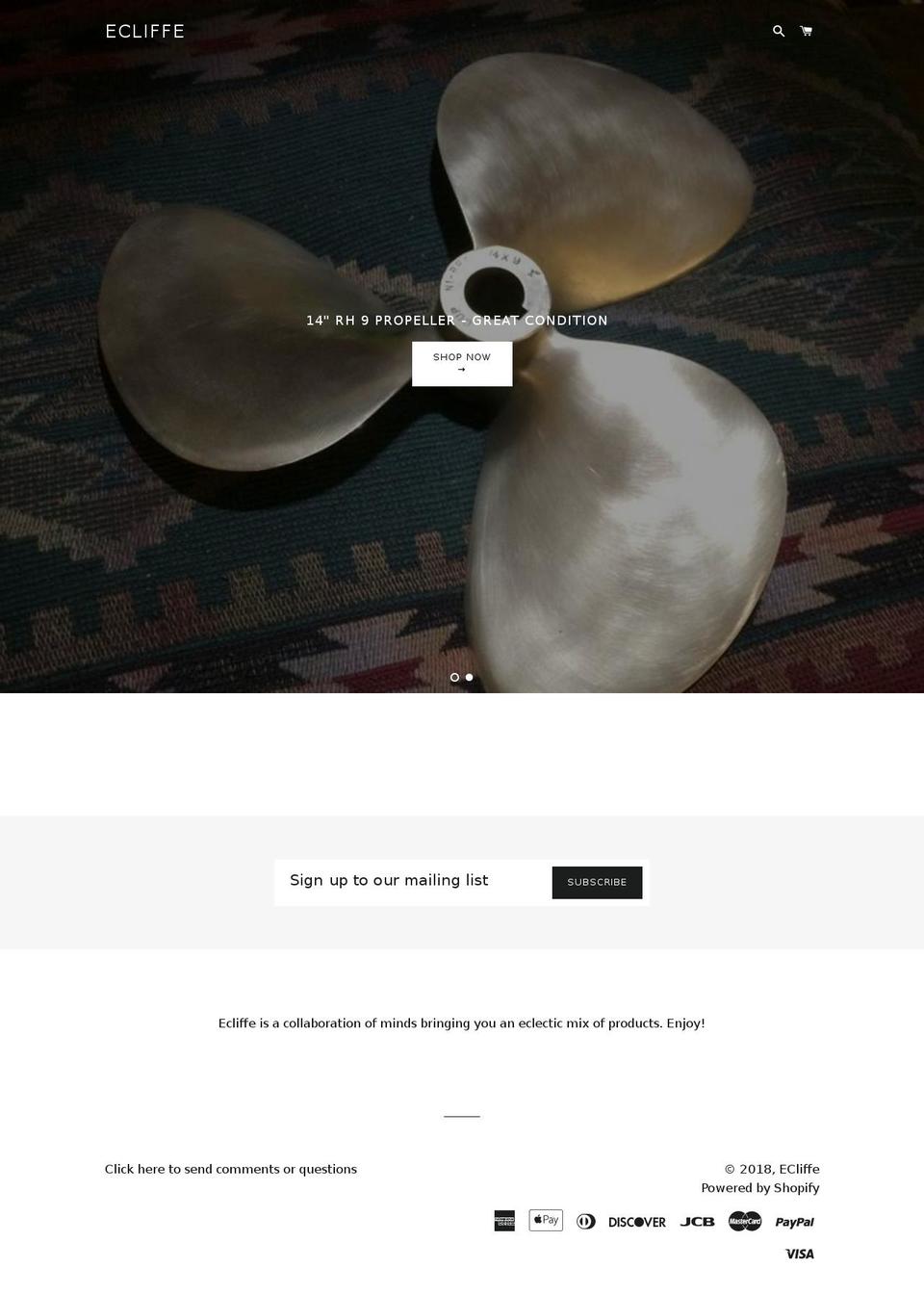 ecliffeenterprises.com — Shopify storefront screenshot