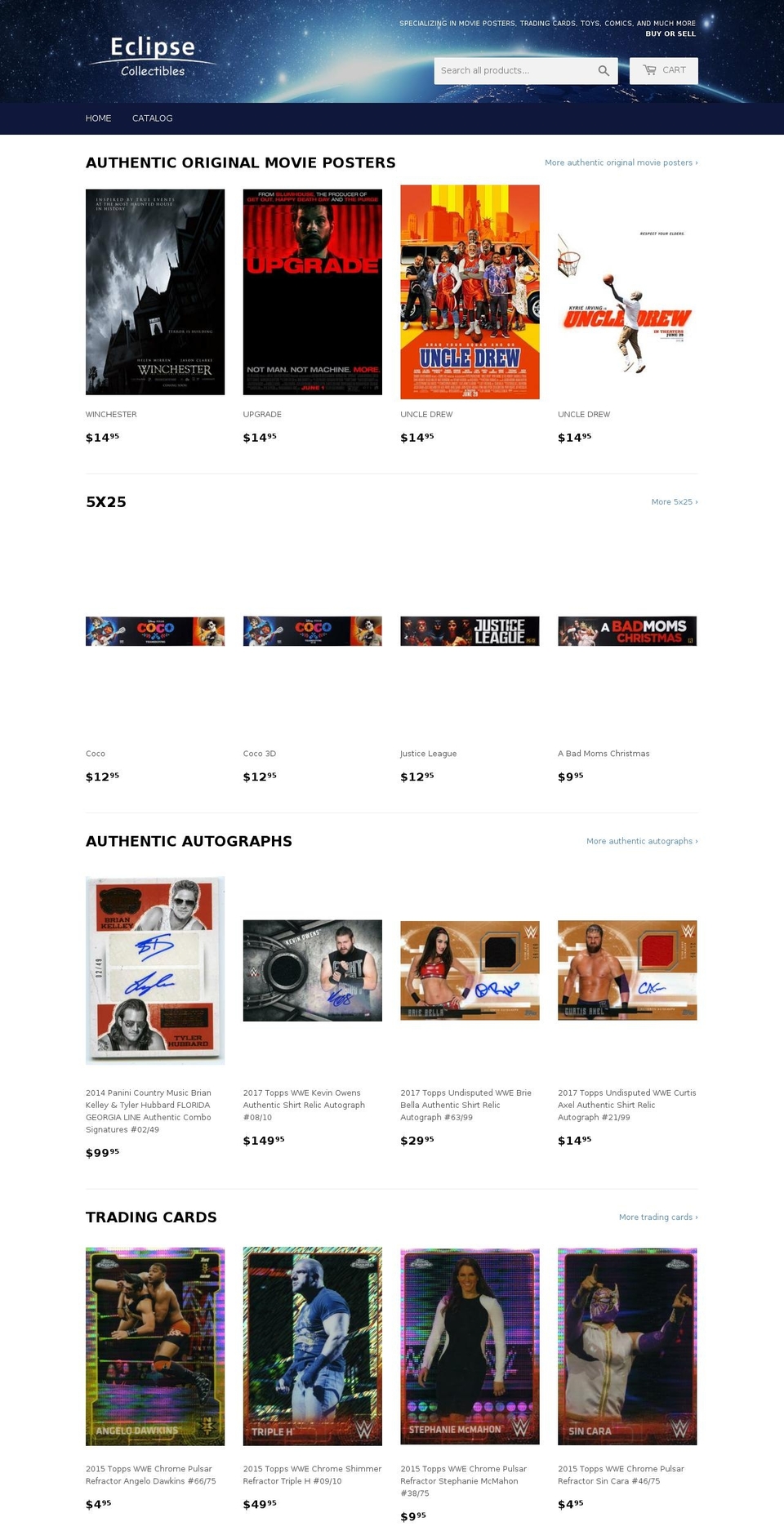 eclipsecollectibles.com shopify website screenshot