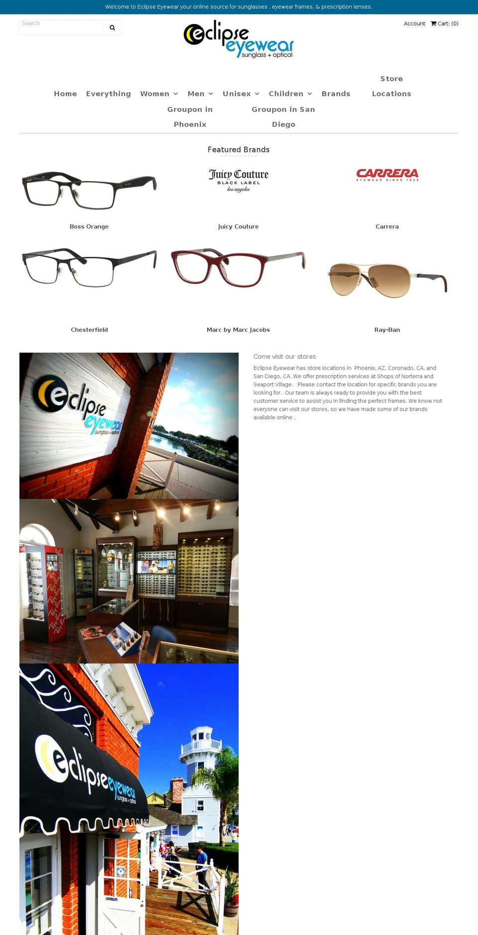 eclipseeyewear.com shopify website screenshot