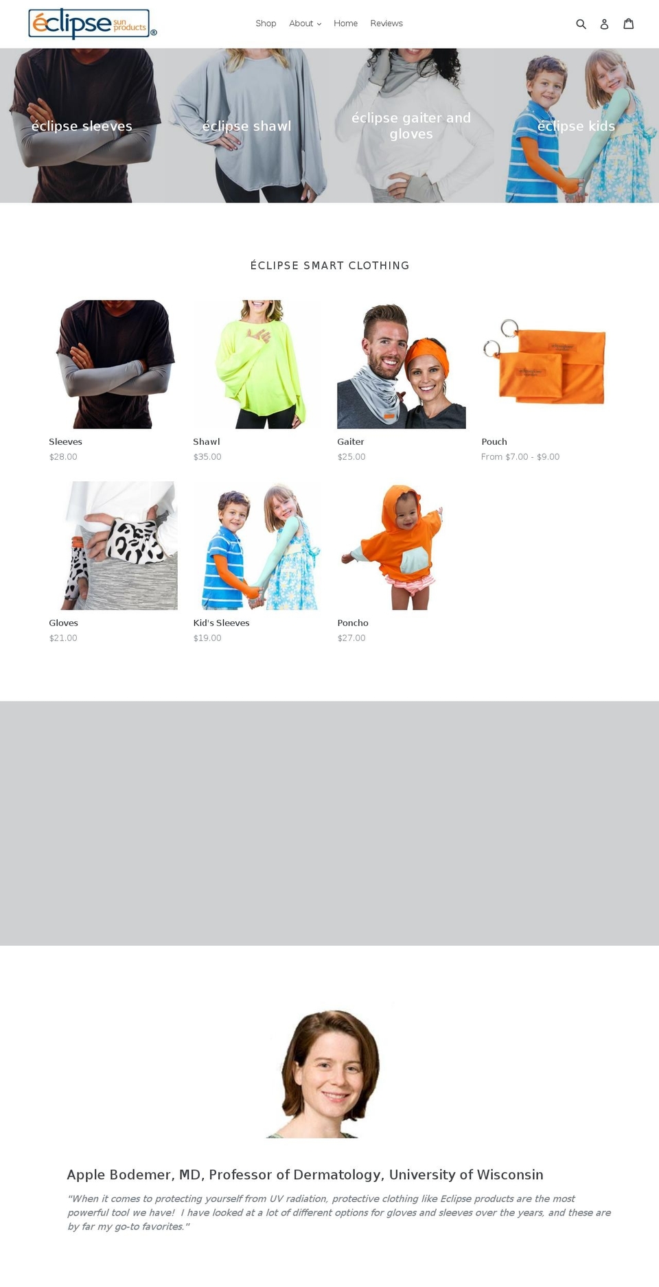 eclipseglove.com shopify website screenshot