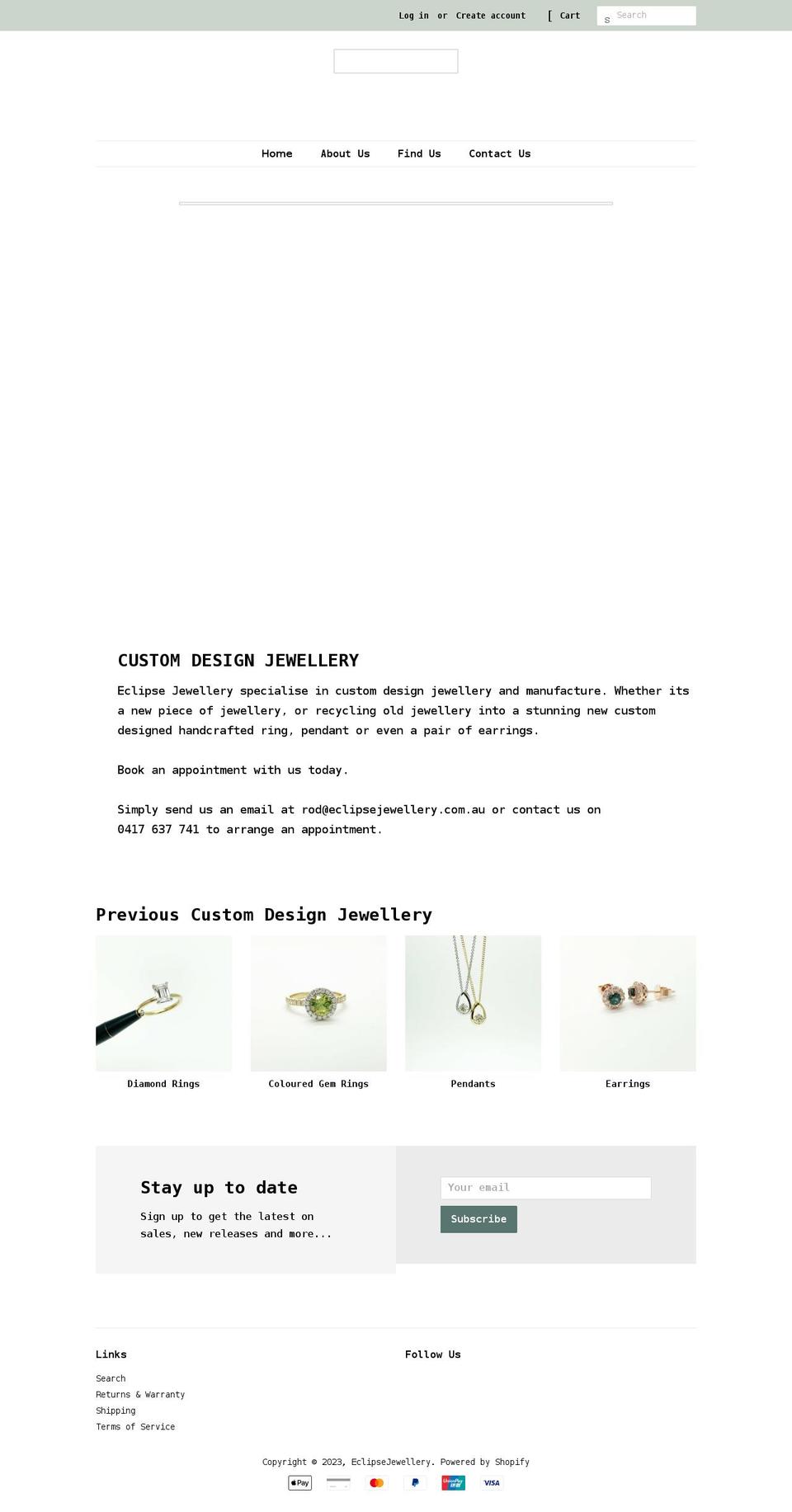 eclipsejewellery.com.au shopify website screenshot