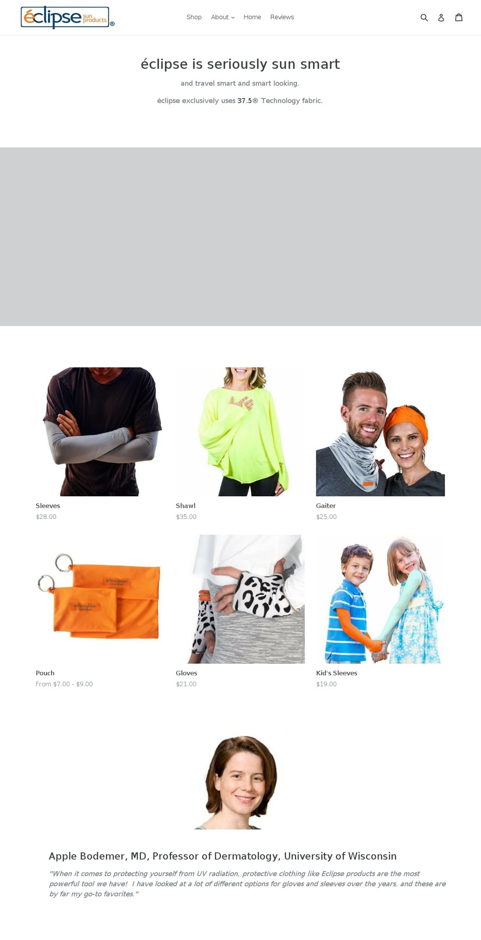 eclipsesunsleeves.com — Shopify storefront screenshot
