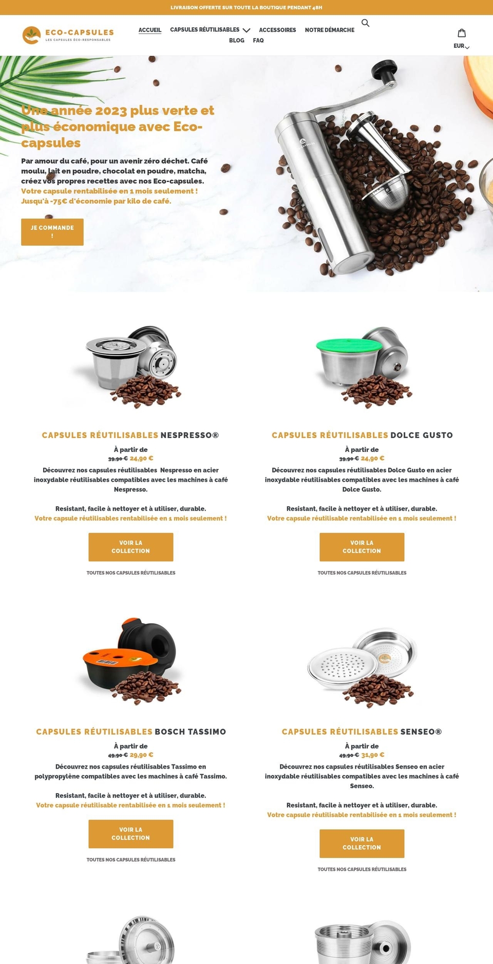 MeroxIOOptimized Shopify theme site example eco-capsules-reutilisables.com