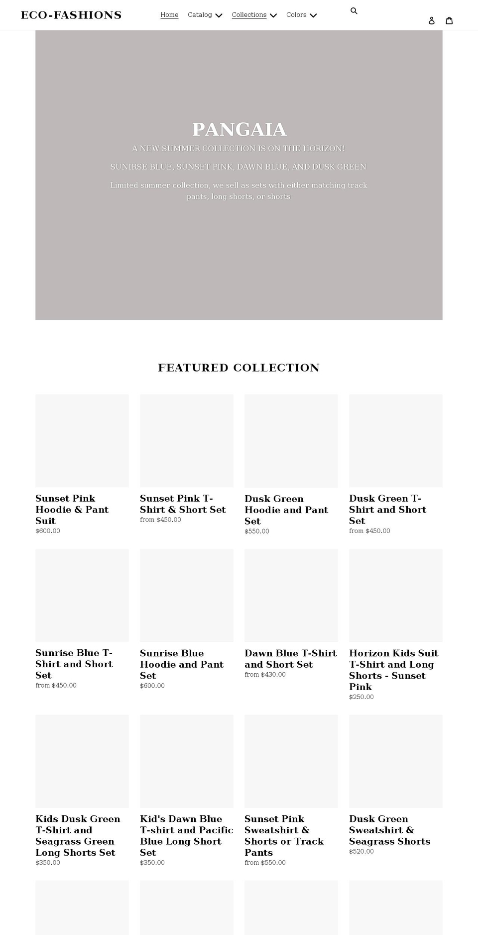 eco-fashions.com shopify website screenshot