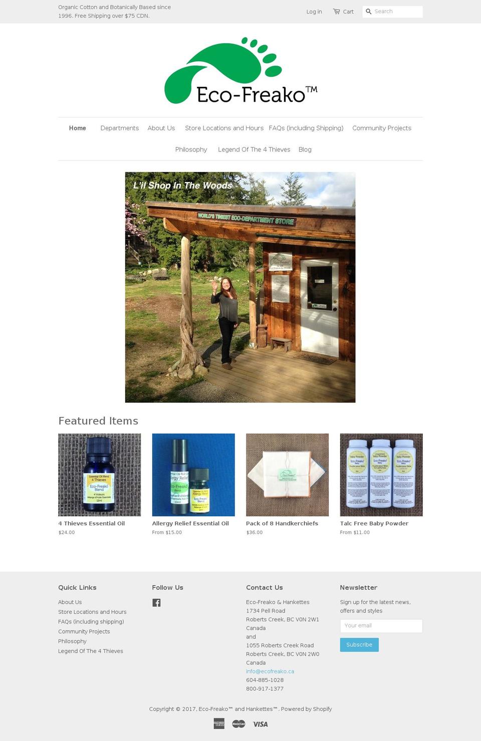 eco-freako.ca shopify website screenshot