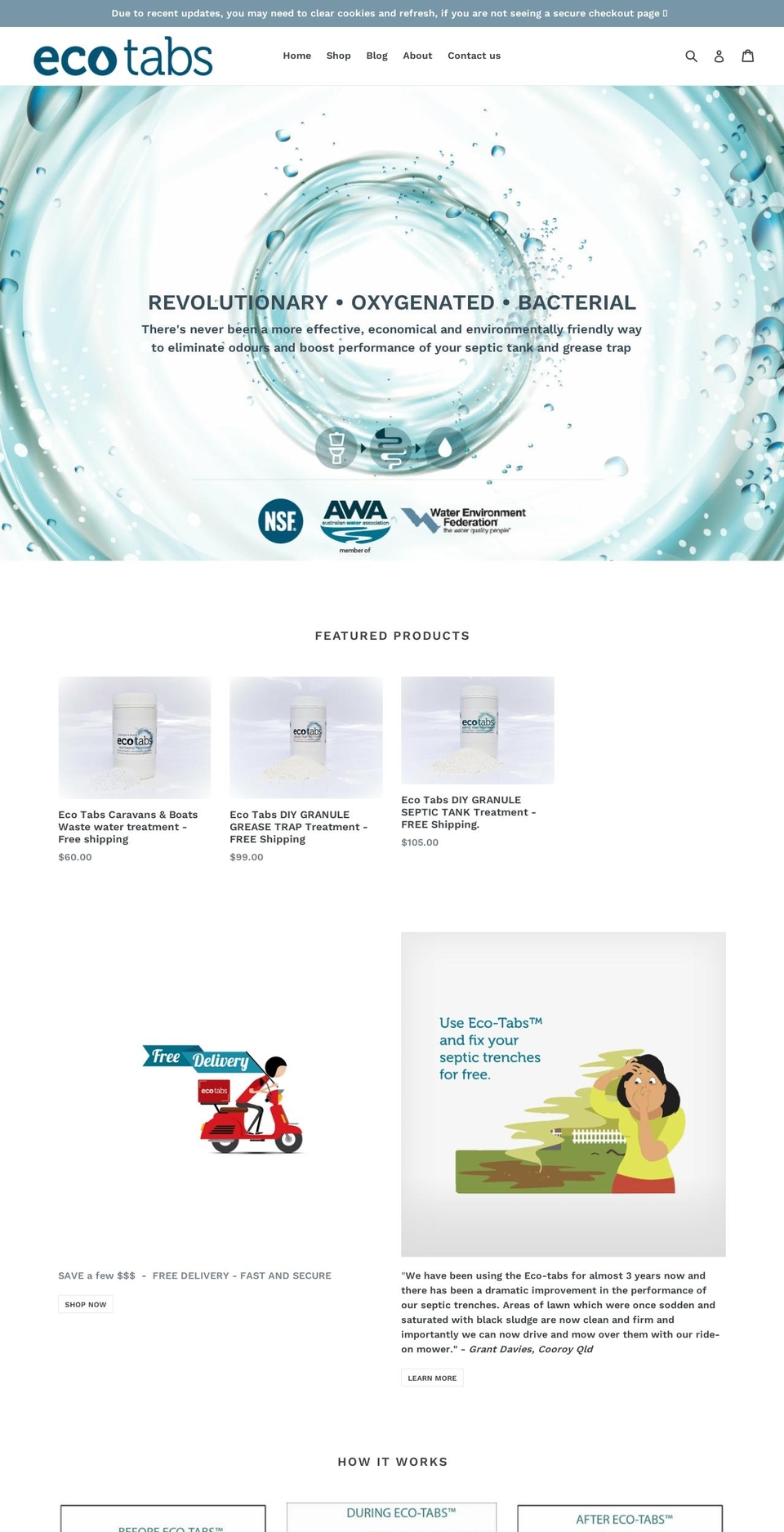 eco-tabs.com.au shopify website screenshot