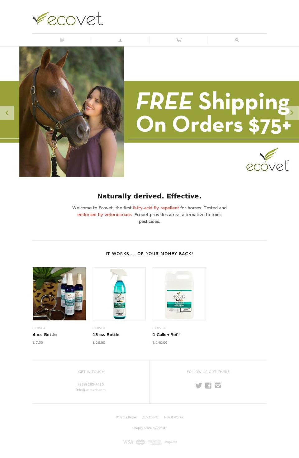 eco-vet.com shopify website screenshot