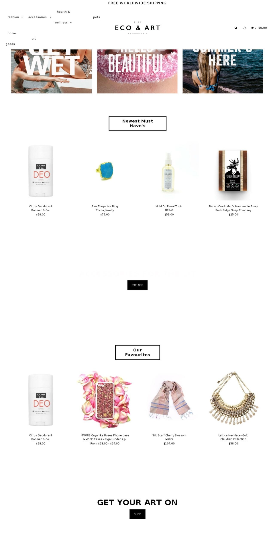 ecoandart.com — Shopify storefront screenshot
