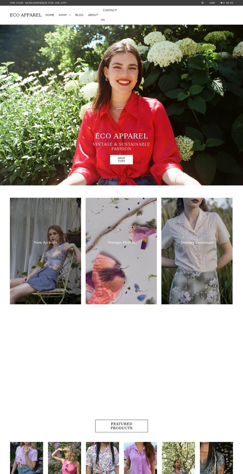 ecoapparel.co shopify website screenshot