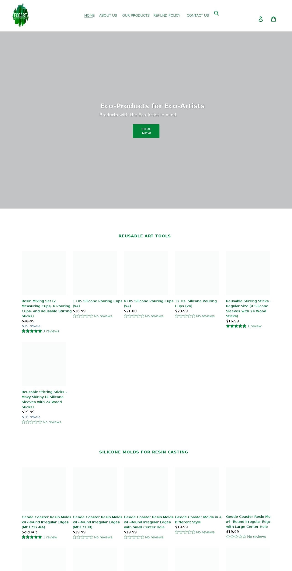 ecoart-solutions.com shopify website screenshot