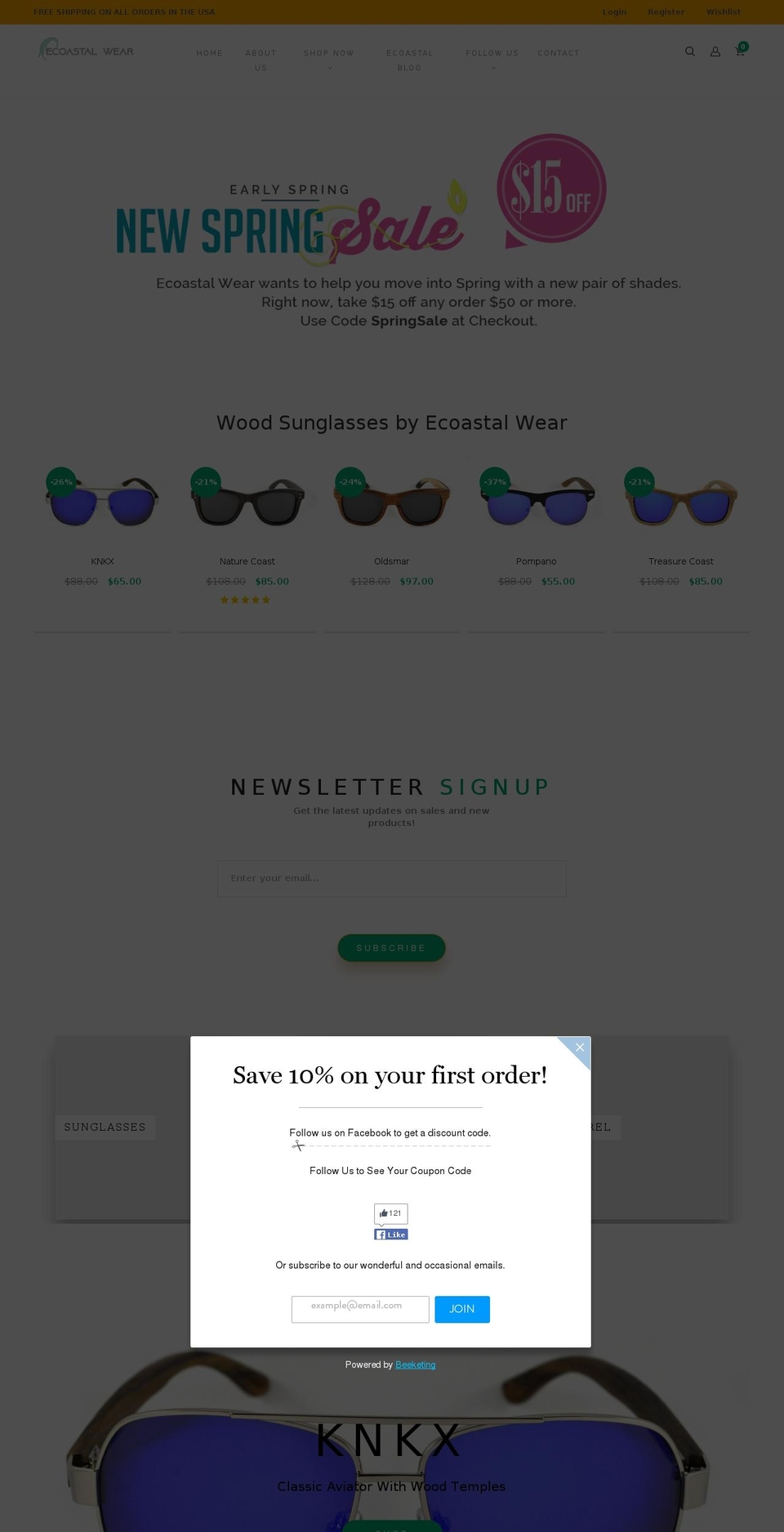 ecoastalwear.com shopify website screenshot