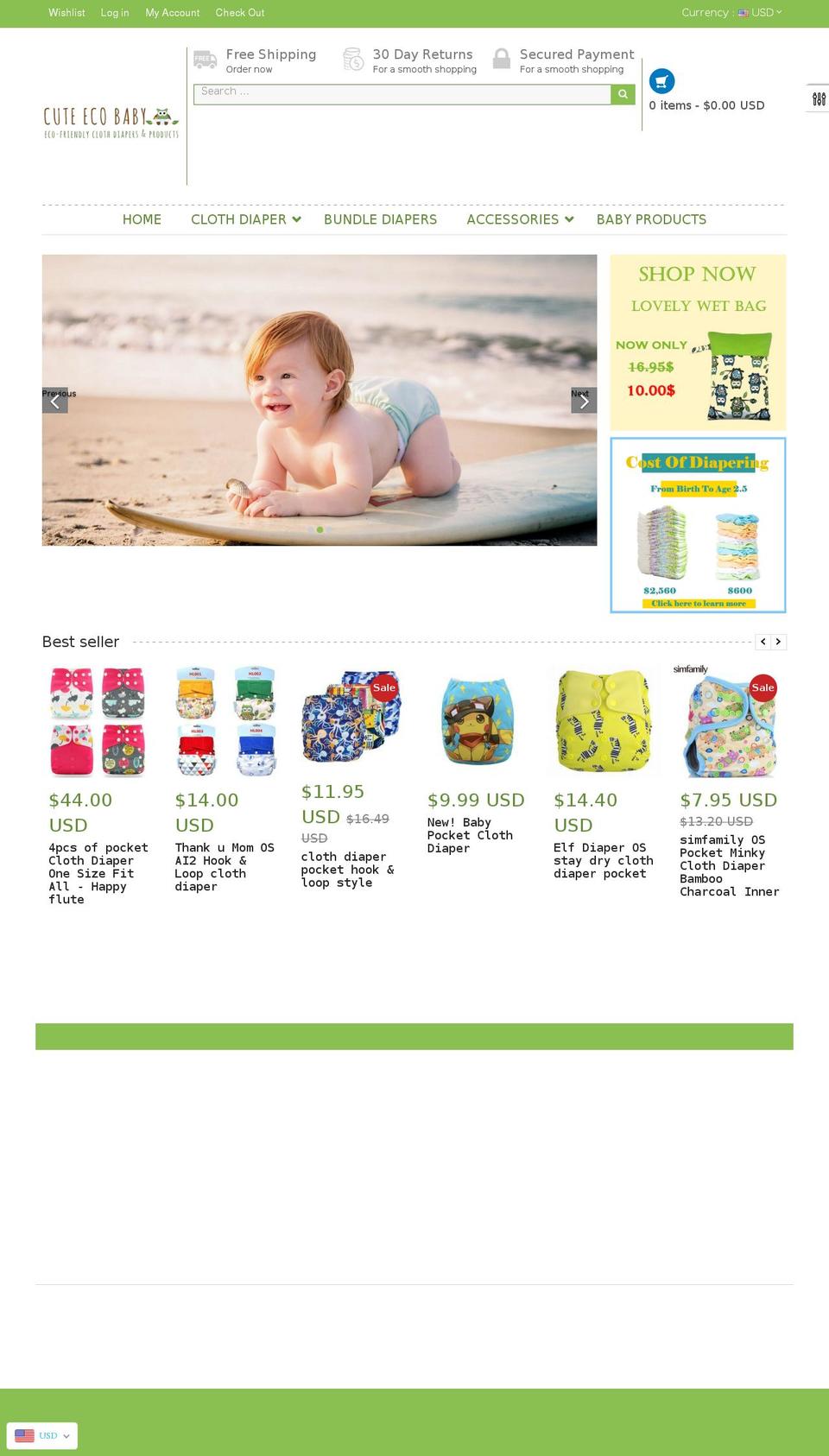 ecobabydiaper.com — Shopify storefront screenshot