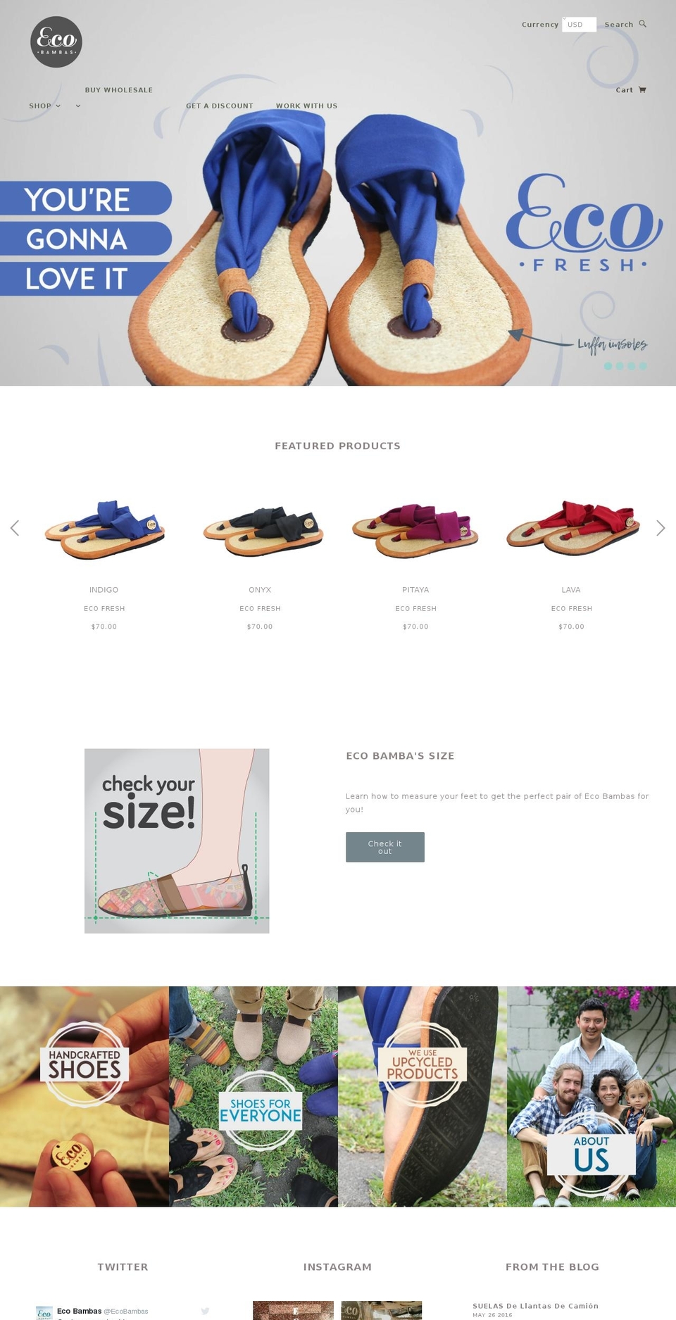 ecobambas.com shopify website screenshot
