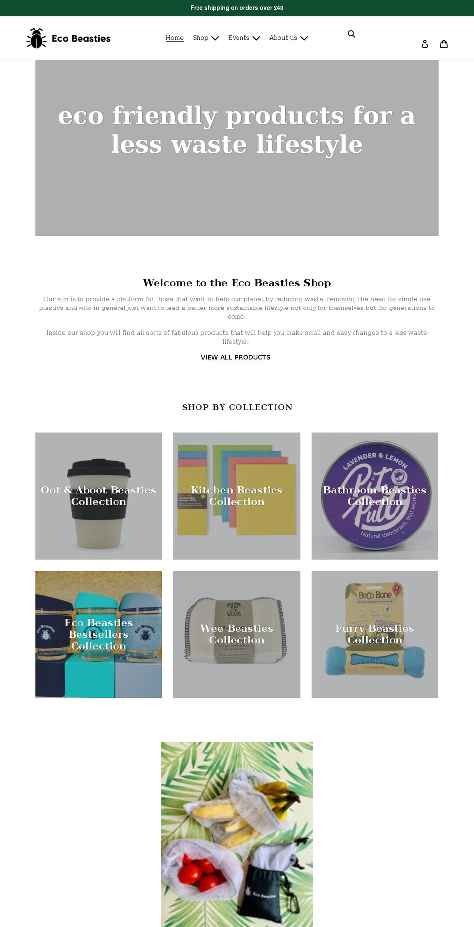 ecobeasties.com shopify website screenshot