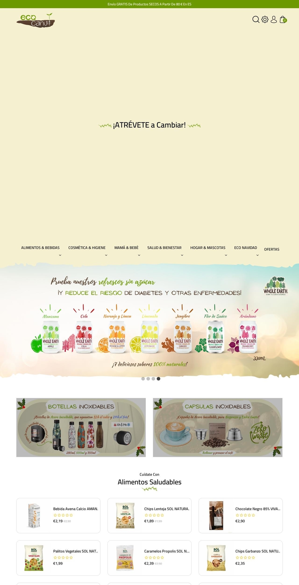 ecocanvi.com shopify website screenshot