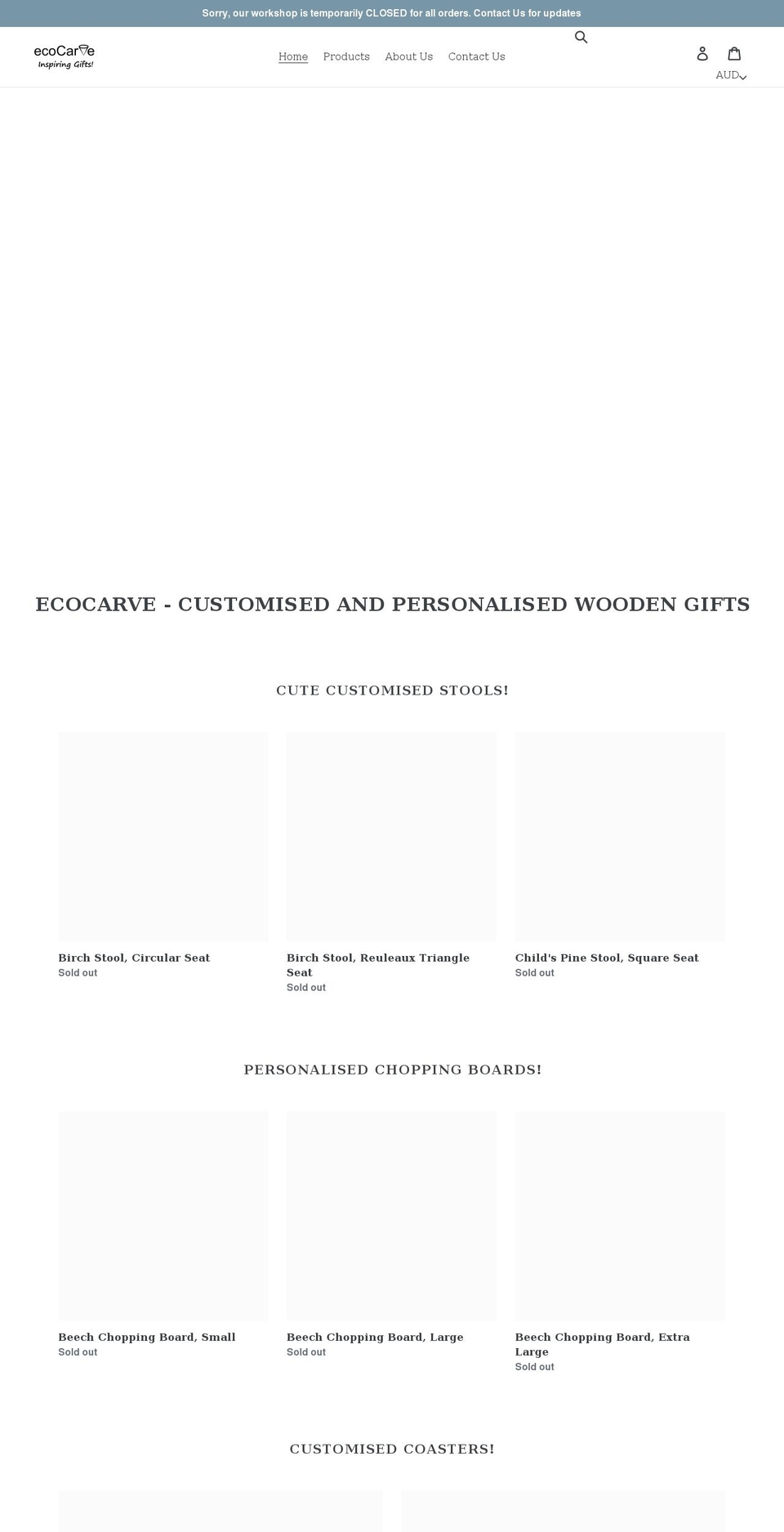 ecocarve.com.au shopify website screenshot