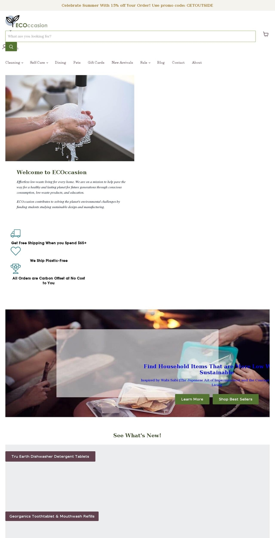 ecoccasion.com shopify website screenshot