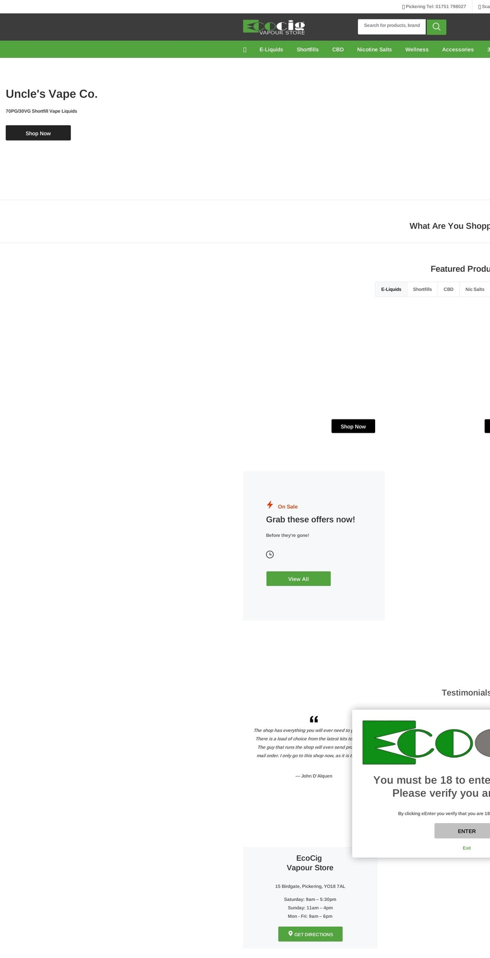 ecocigcbd.com — Shopify storefront screenshot