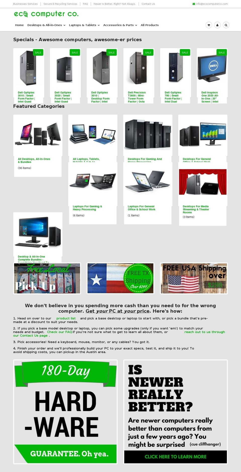 ecocomputerco.com — Shopify storefront screenshot