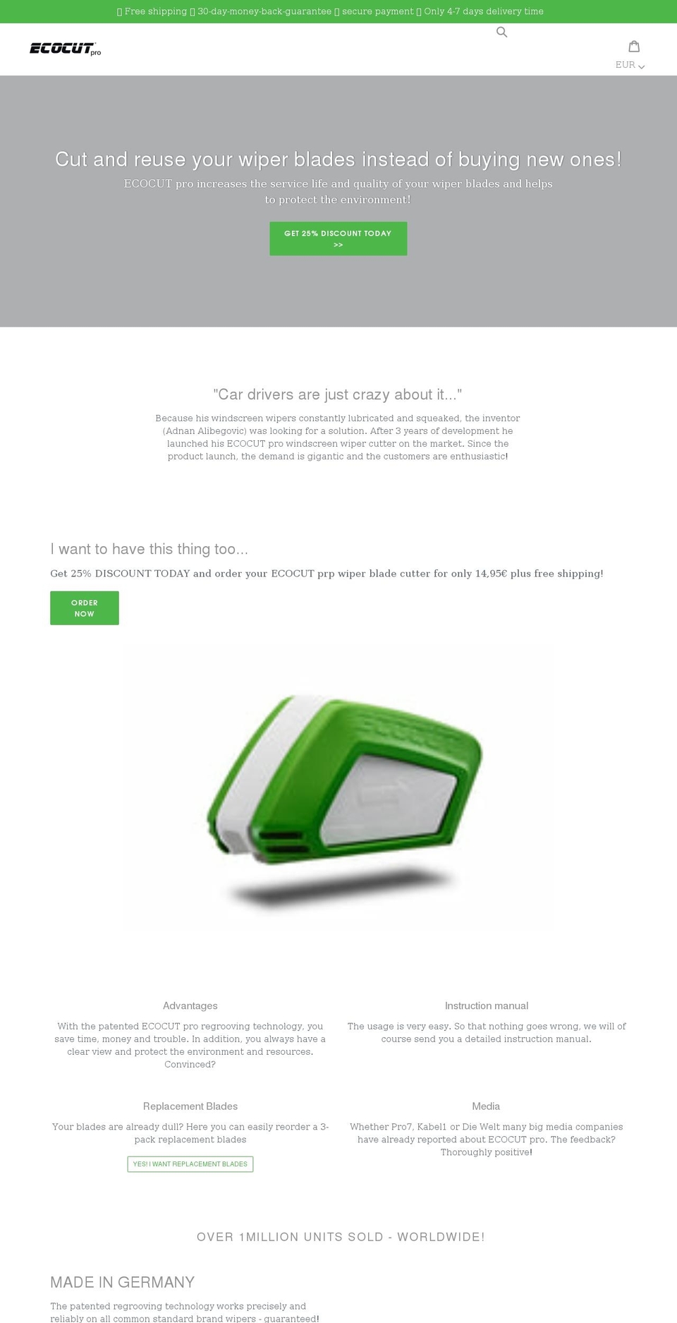 ecocut-pro.com shopify website screenshot