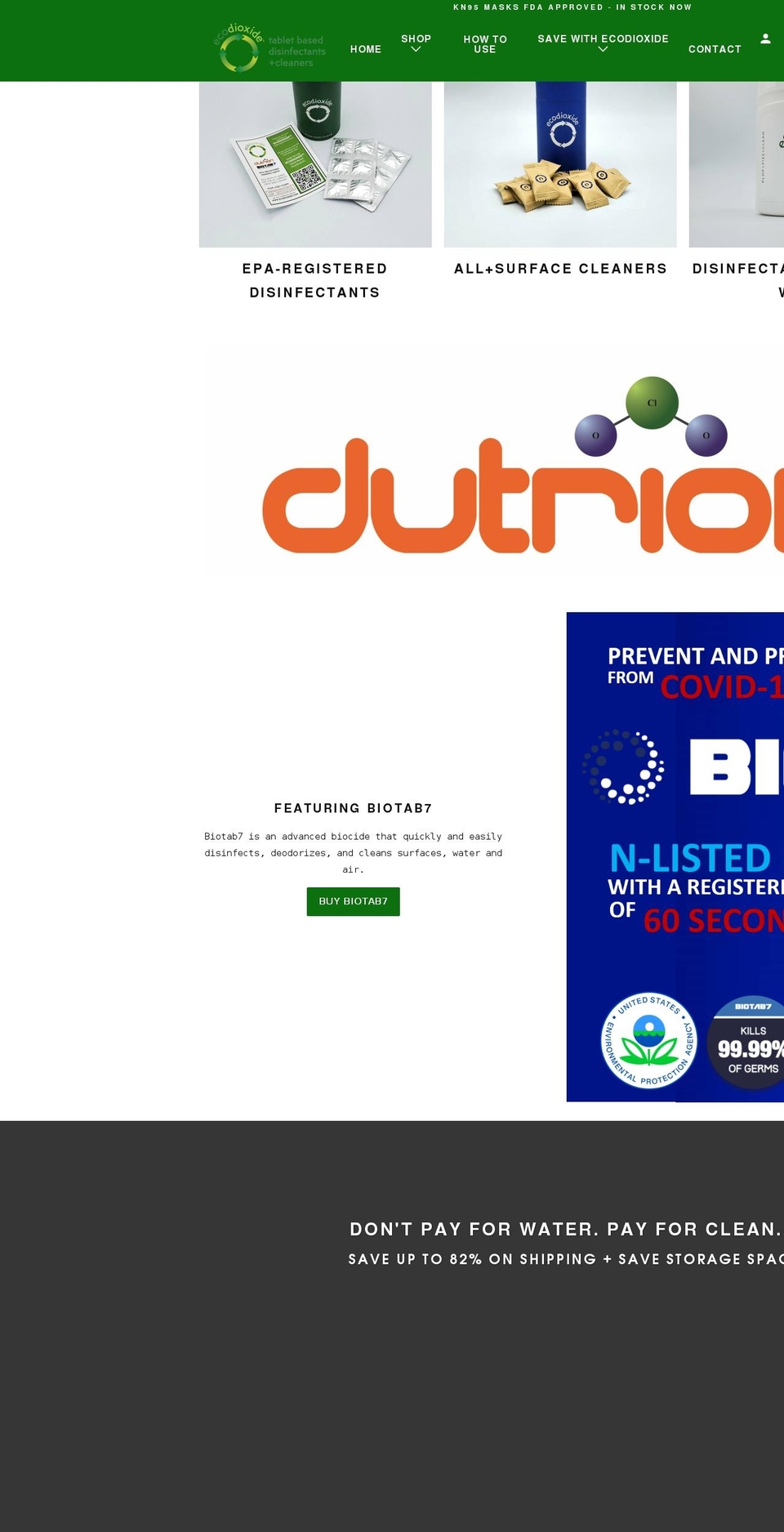 ecodioxide.com shopify website screenshot