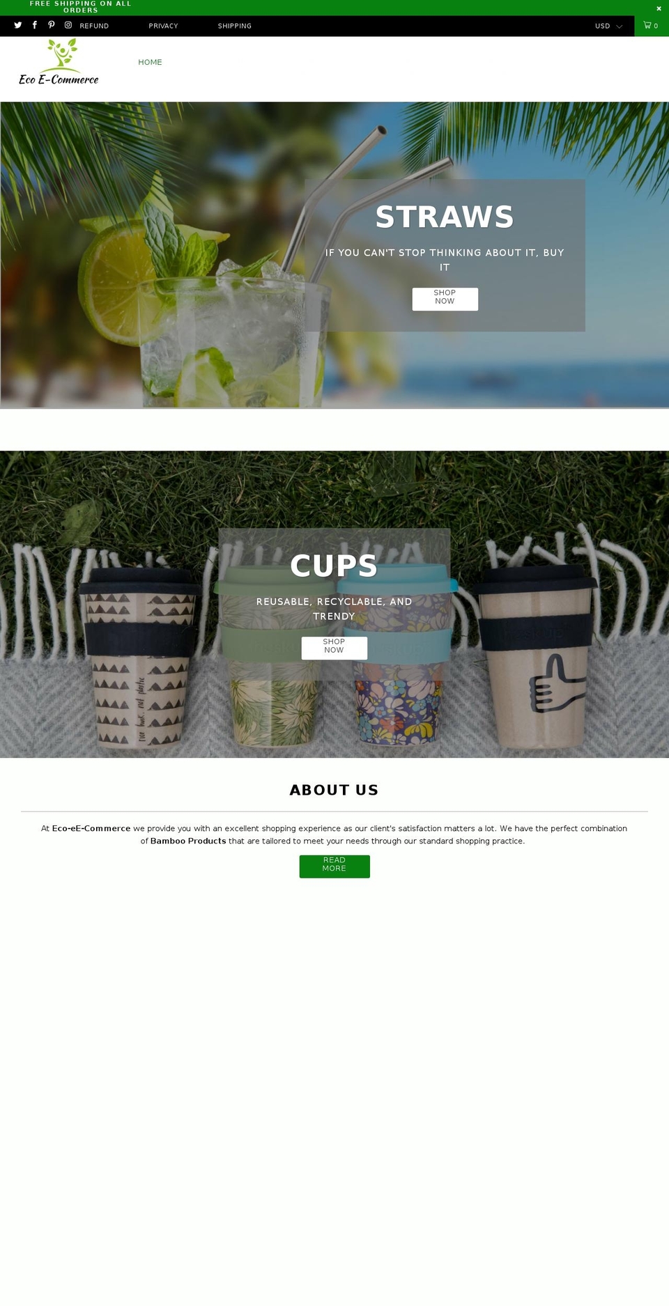 ecoe-commerce.com shopify website screenshot