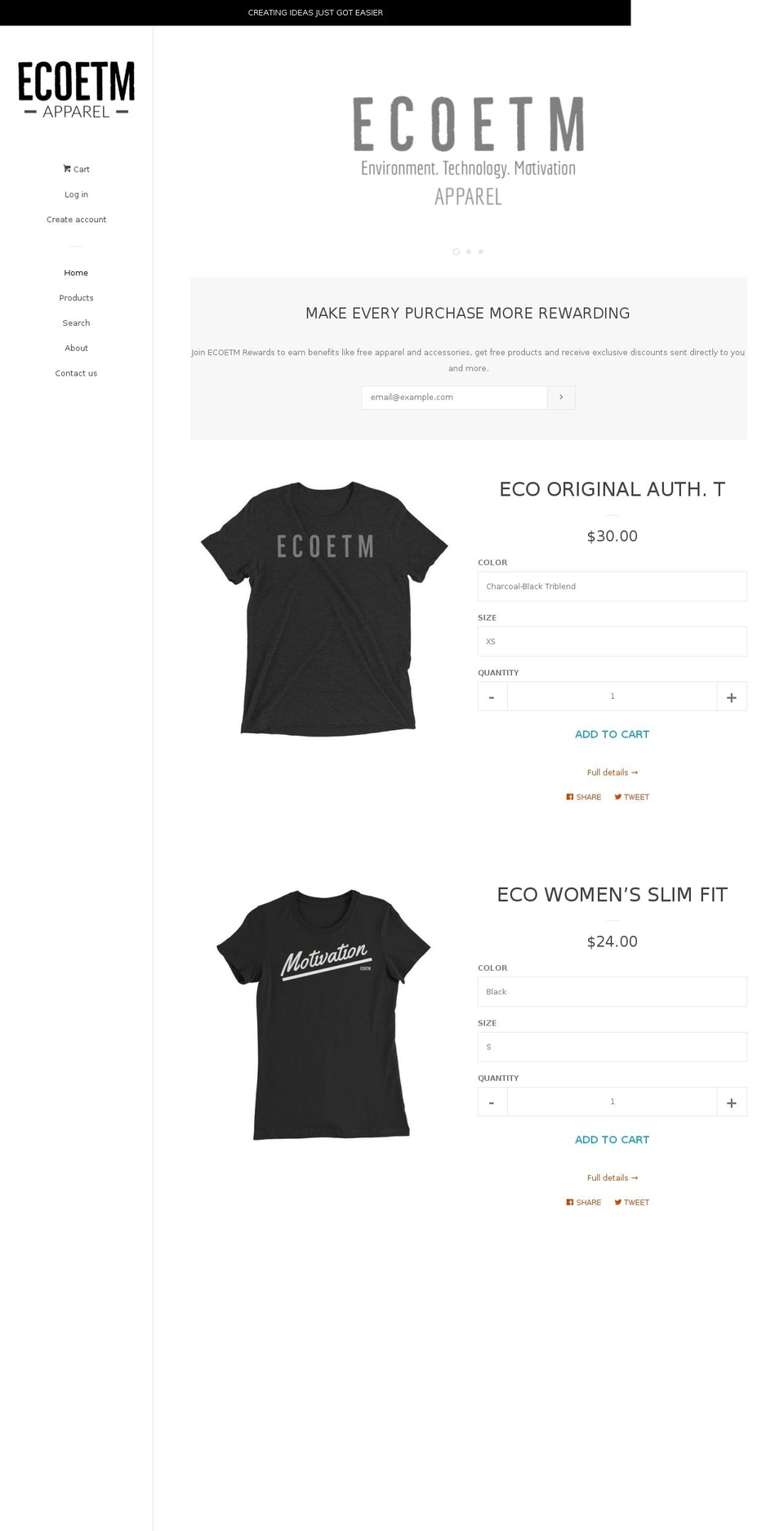 ecoetm.com — Shopify storefront screenshot