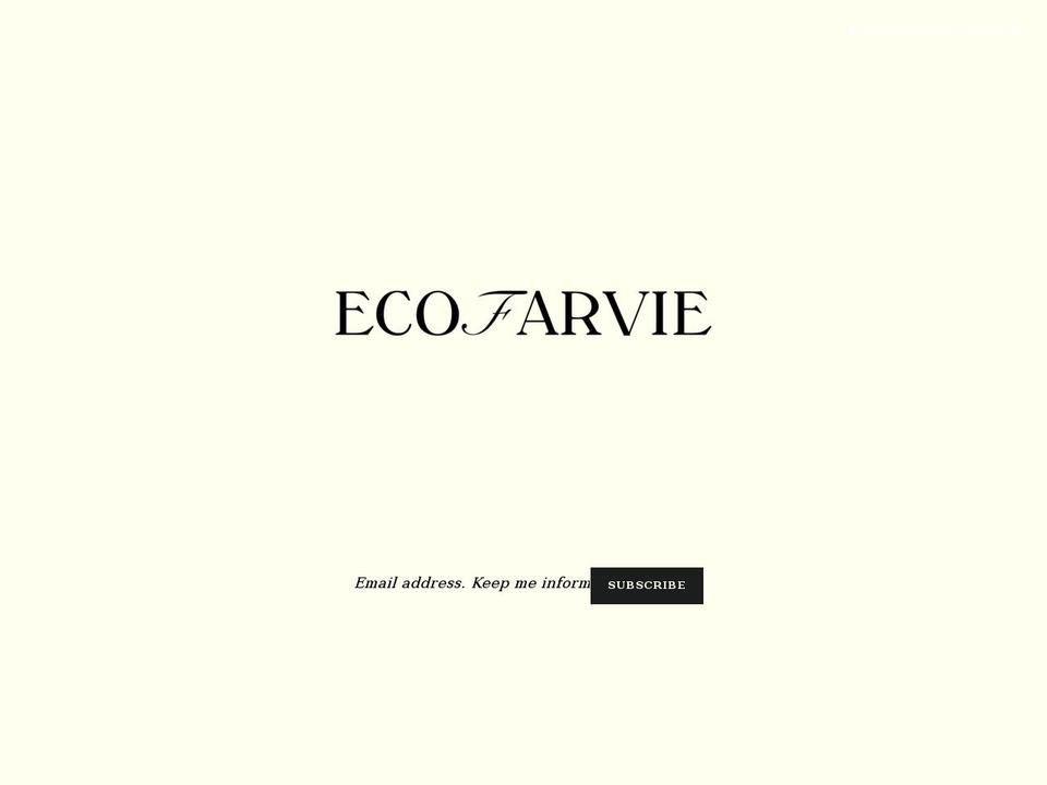 ecofarvie.com — Shopify storefront screenshot