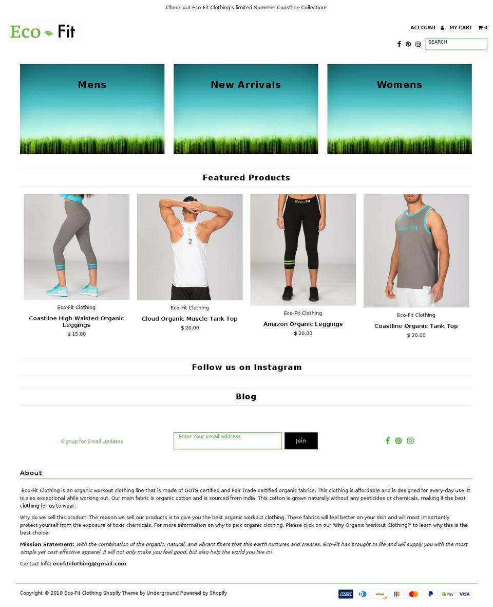 ecofitclothing.com — Shopify storefront screenshot