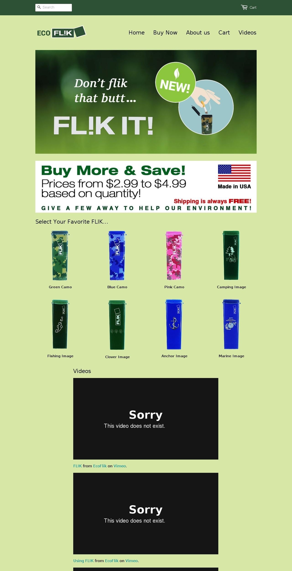ecoflik.com shopify website screenshot