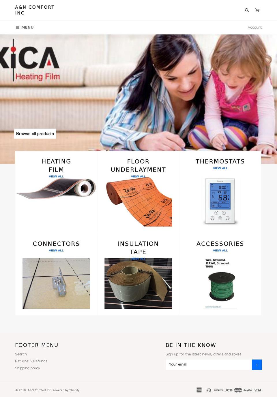 ecofloorheating.com shopify website screenshot