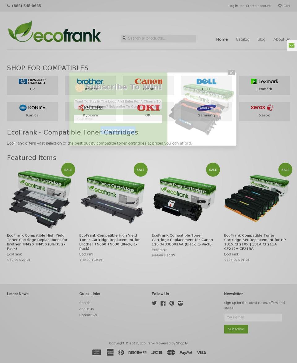 ecofrank.com shopify website screenshot