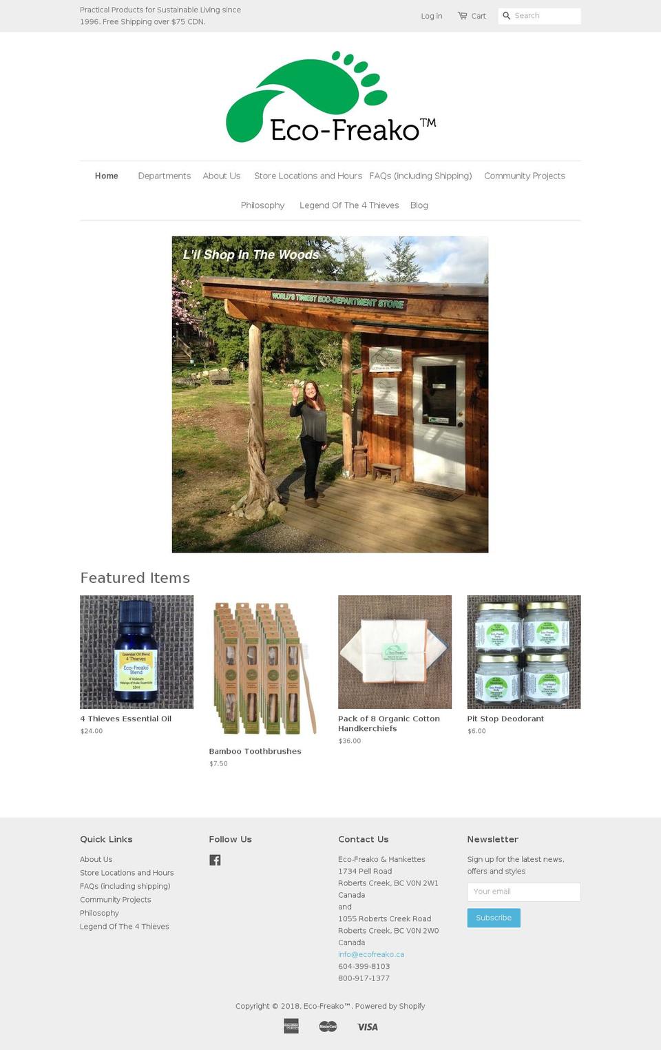 ecofreako.ca shopify website screenshot