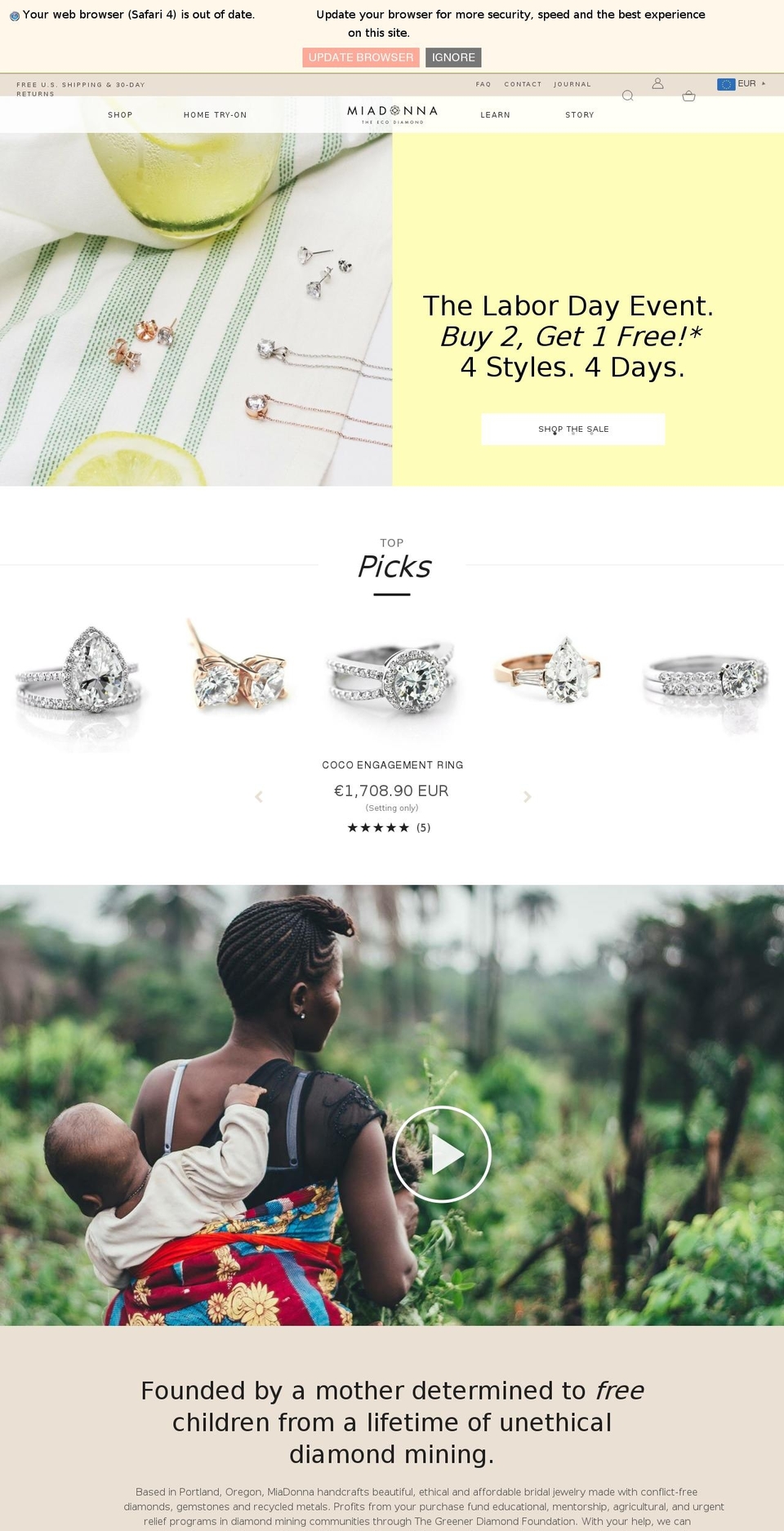 Live Theme - Updated 7.19.18 Shopify theme site example ecofriendlydiamonds.net