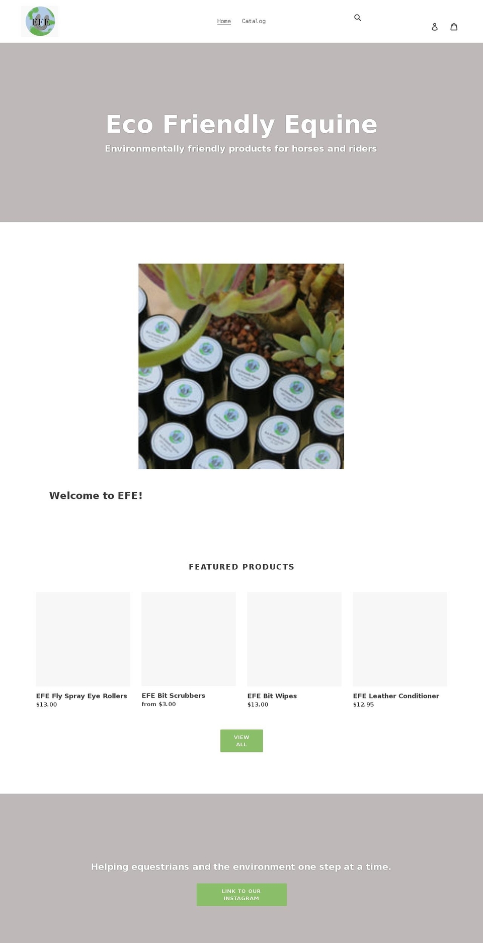 ecofriendlyequine.com shopify website screenshot