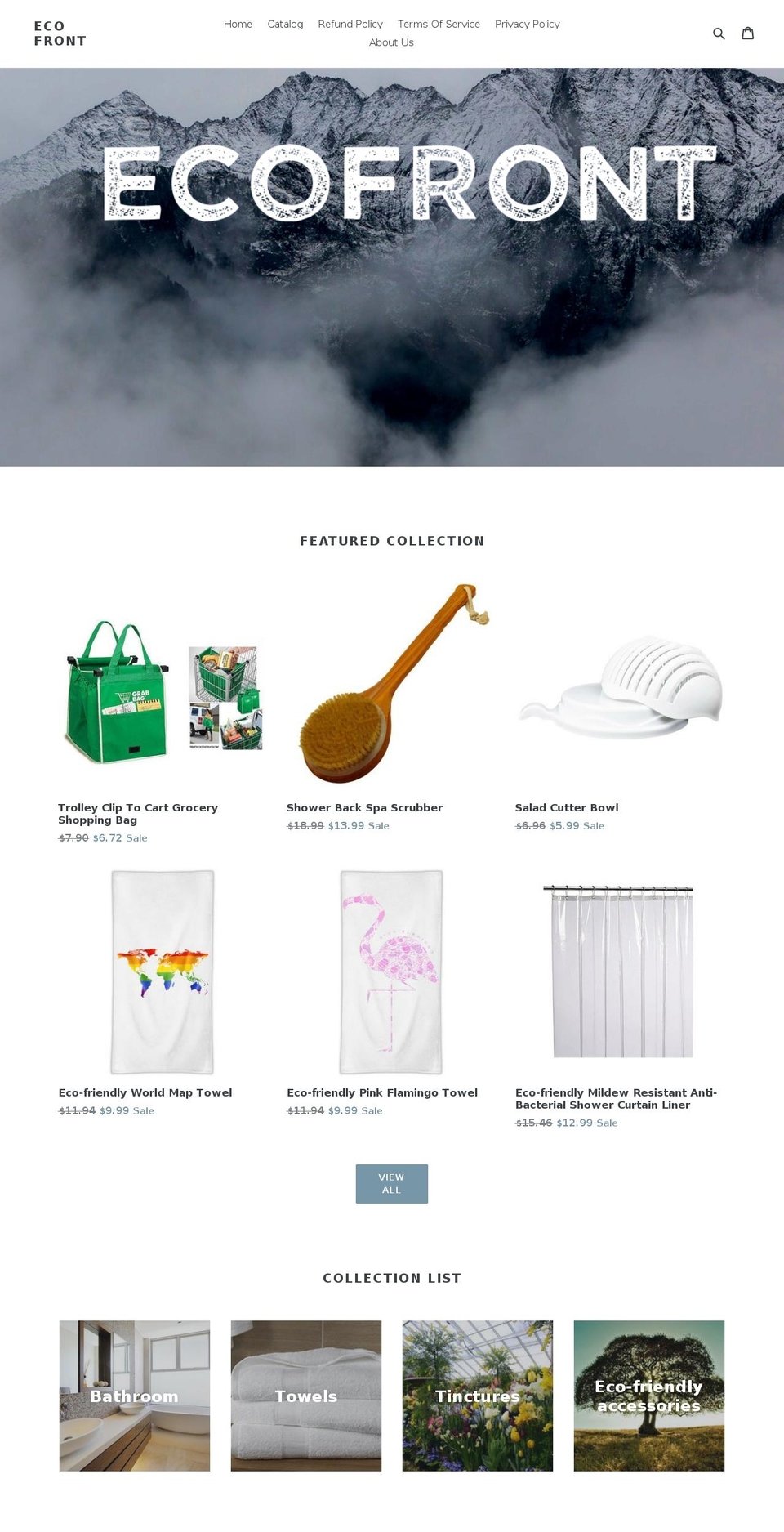 ecofront.net shopify website screenshot