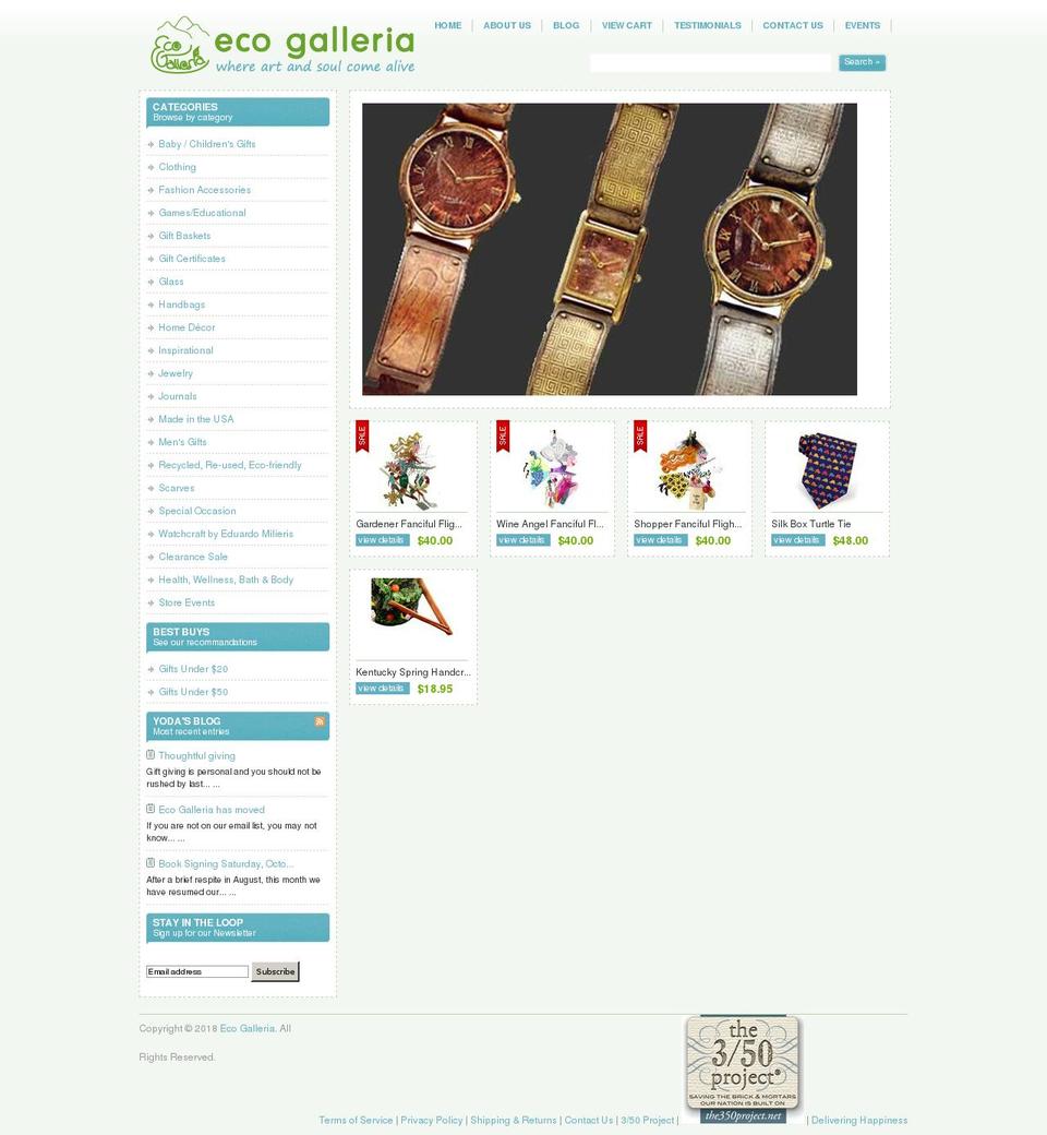 ecogalleriaonline.org shopify website screenshot